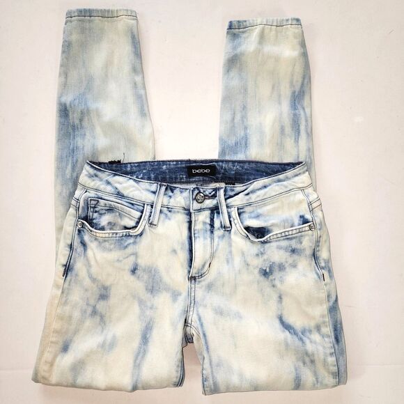 BEBE Acid Washed Skinny Jeans Sz 26 - Picture 1 of 7